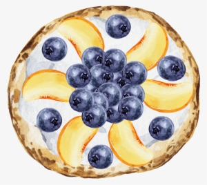 Este Gráficos Es Pintado A Mano De Blueberry Pizza - Food