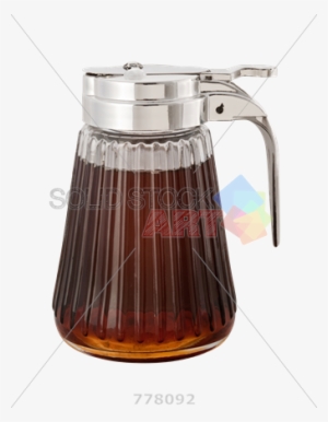 Stock Photo Of Glass Container Of Maple Syrup Isolated - Pancake