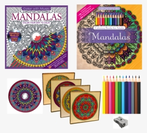Mandalas Adult Coloring Books & Picture Frames Combination
