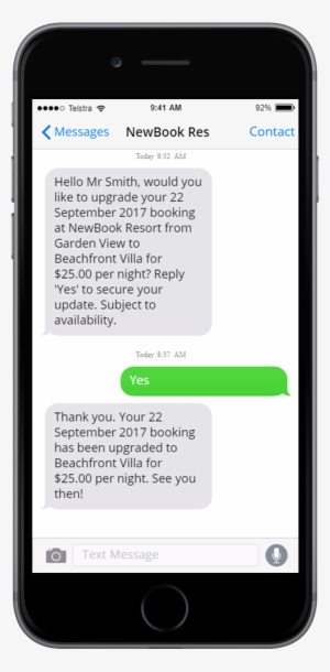If They Reply Yes, Newbook Takes Care Of The Rest Bookings - Booking Confirmation Text Template