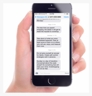 Stopping Overshopping Text Messaging Program Is Here - Person Holding Iphone Cartoon