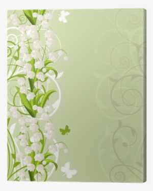 Vertical Pink Spring Background With Tulips And Flourishes - Background Lily Of The Valley