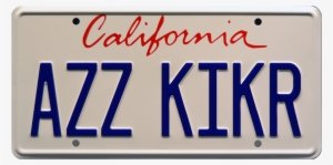Azz Kikr Prop Plate Movie Memorabilia From Con Air - California License Plate
