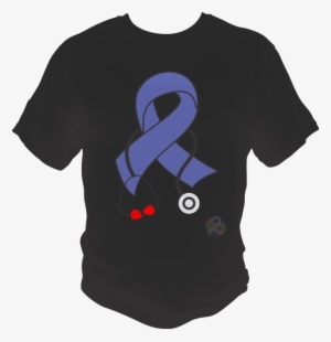 Awareness Ribbon With Stethoscope - M60 Machine Gun T Shirt