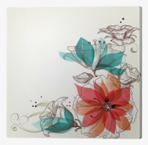 Cuadro En Lienzo Fondo De Flores Vintage • Pixers® - Beautiful Colorful Flowers Easter Greetings Card