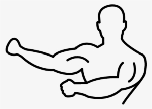 Human Outline Flexing Muscles Vector - Flexing Muscles Png