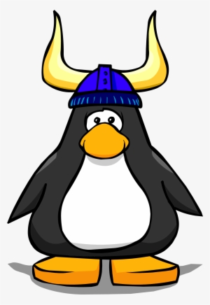 Blue Viking Helmet Player Card - Penguin With Hard Hat