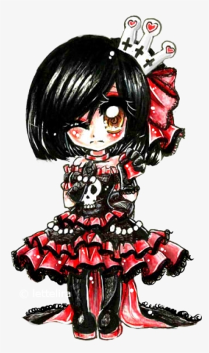 Picture Freeuse Stock Gothic Queen Chibi By Lettelira - Chibi Anime Gothic Girl
