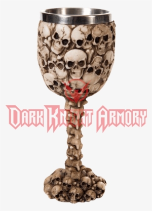 Many Skulls Goblet - Skull Theme Stemmed Goblet Wine Vessel Stemmed Goblet