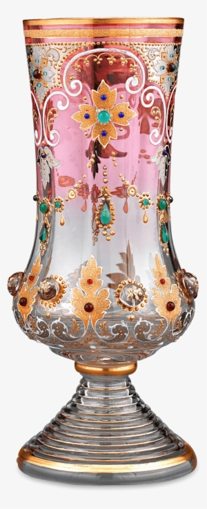 Moser Cranberry Glass Goblet - Glass Art