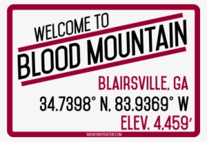 Blood Mountain Coordinates Sticker - Sticker