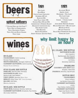 Drink Menu Back With Symbols - The Jetty