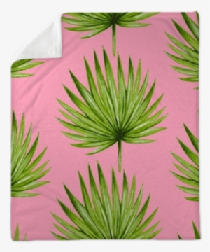 Watercolor Tropical Palm Leaves Seamless Pattern - Watercolor Painting