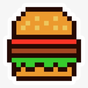 Pixel Burger Sticker - Jake Adventure Time 8 Bit