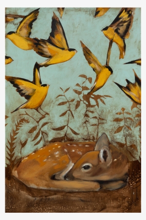 Fawn & Finches 36 - Painting