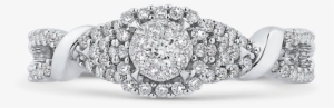 10k White Gold 1/2 Ct White Diamond Fashion Ring - Ring