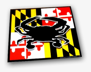 Maryland Flag & Crab / 4" X 4" Sticker - T-shirt