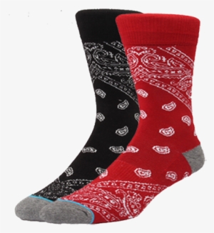 Bandana Socks Black Red