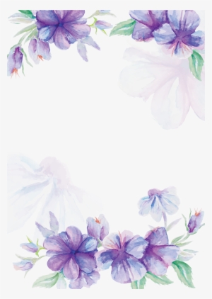 Wedding Invitation Flower Watercolor - Watercolor Purple Flowers Png