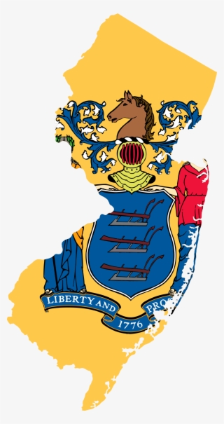 Flag-map Of New Jersey - New Jersey Flag And Seal