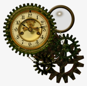 Steampunk Clock Png Image Black And White Library - Vintage Clock Pendant, Clock Necklace, Clock Jewelry,