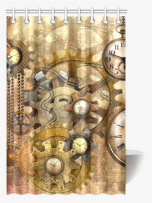 Steampunk Shower Curtain 48"x72" - Cafepress Time Tile Coaster