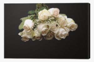 Closeup Of A Dozen White Roses Canvas Print • Pixers® - Rose