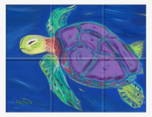 Sea Turtle Tile Art - Sea Turtle Art Print