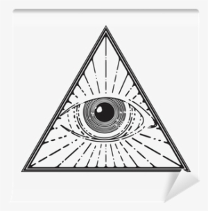 All Seeing Eye Symbol, Vector Illustration Wall Mural - Illuminati Symbol Vector