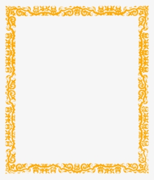 Orange Floral Border Png Free Download - Simple Border Design Yellow