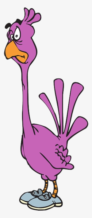 Confused Cartoon, Purple, Bird, Shoes, Art, Animal, - Lila Flamingo