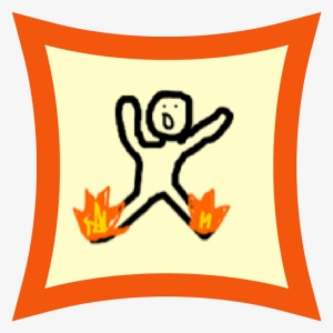 Illustration Of A Stick Figure With His Feet On Fire - Illustration