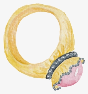 Golden Hand Painted Diamond Ring Fashion Paris Cartoon - Ring