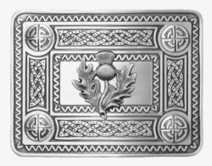 Celtic Thistle Antique Belt Buckle - Traditional Dress Celtic Knot Kilt Belt Waistplate