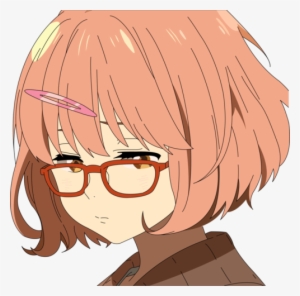 Kyoukai No Kanata Image Anime Girl Glasses Reading Transparent Png 500x494 Free Download On Nicepng - roblox anime girl pfp