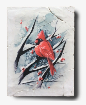 Winter Cardinal Watercolor - Cardinal