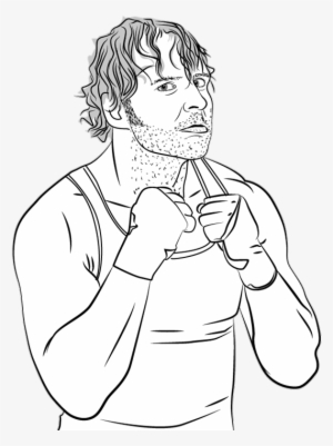 Vector Black And White Library Wwe Drawing At Getdrawings - Wwe Drawings Dean Ambrose