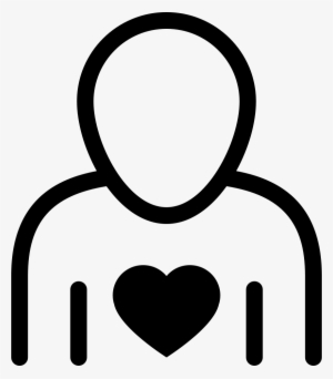Human Outline With Heart Comments - Human Icon With A Heart