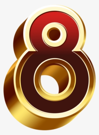 Eight Gold Red Number Png Clip Art - Clip Art