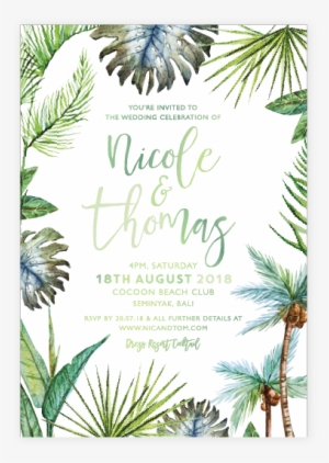 Palm Beach Green Foil Invitation - Society6 Watercolor Tropical Hibiscus Rug - 2' X 3'