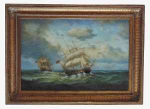 Large Clipper Ship Painting Oil On Canvas Signed Robinson - Robinson Jones Artist
