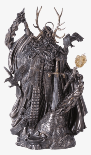 Dark Wizard Merlin Statue - Arthur Legend Sorcerer Mighty Merlin Statue