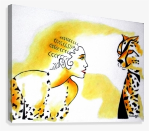 Cat Eyes Canvas Print - Rundes Kissen Josephine Bäcker U. Leopard Orig.
