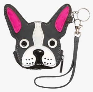 French Bulldog Purse Key Chain - Iscream Girls' Black French Bulldog Wristlet Coin Purse