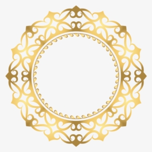 Gold Round Border Frame Clip Art Image - Clip Art