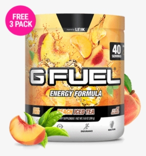 Peach Iced Tea Tub Free 3 Pack - Gamma Labs G Fuel Energy Formula 40 Servings