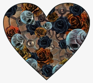 Heart Love Steampunk Gears Gear Hearts Rose Roses Skull - Gear