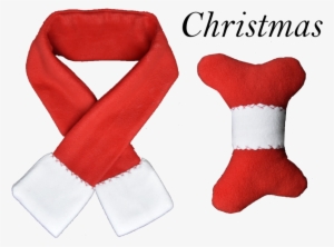 Doggy Scarf & Toy Set Red & White Christmas - Sock