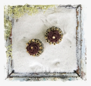 Steampunk Earrings Ss01 - Artificial Flower