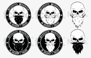 Drawn Warrior Bearded Warrior - Bearded Skull Logo